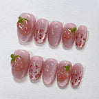 Press-On Nail Set Peel And Stick Floral Multiple Sizes