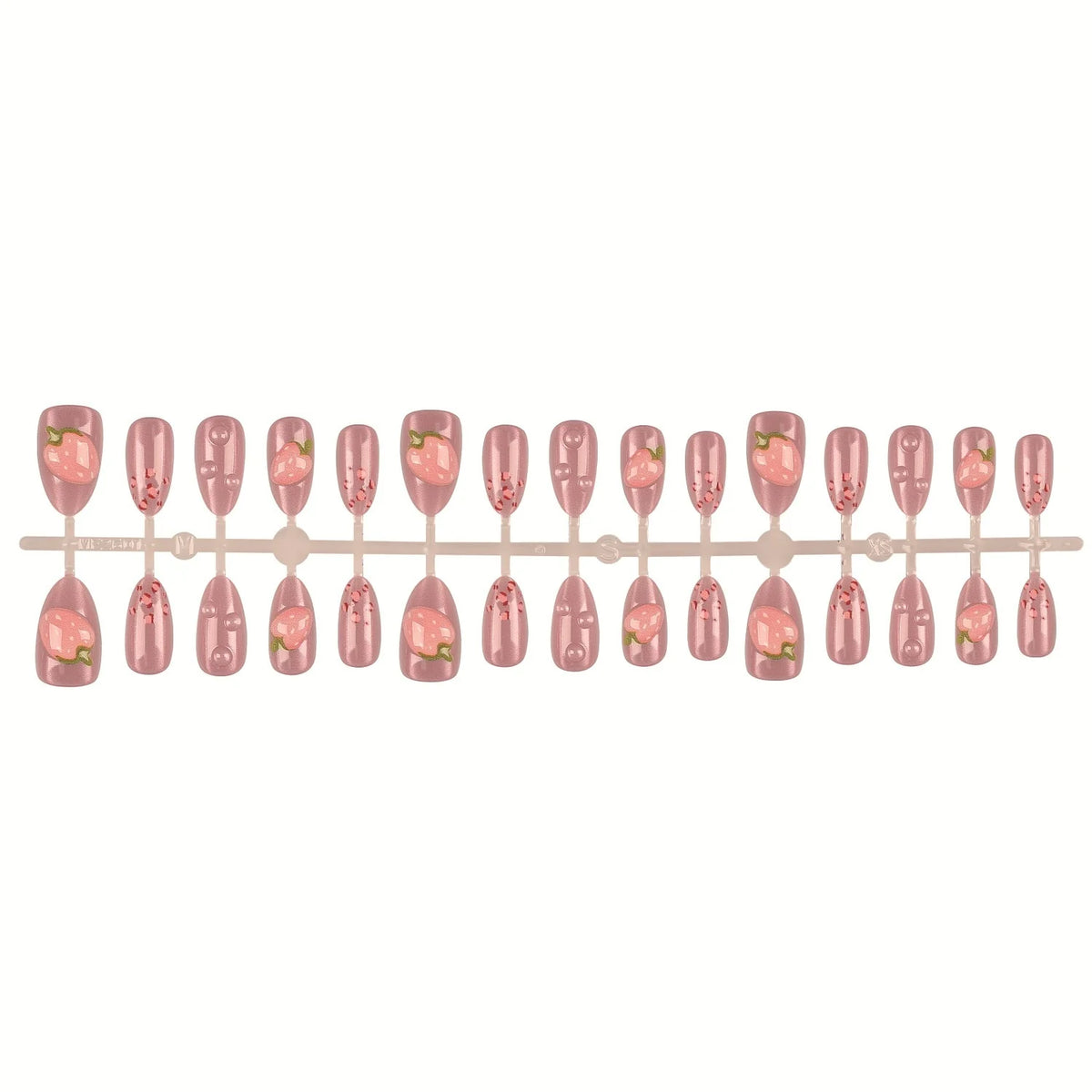 Press-On Nail Set Peel And Stick Floral Multiple Sizes