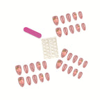 Press-On Nail Set Peel And Stick Floral Multiple Sizes
