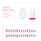 Press-On Nail Set Peel And Stick Floral Multiple Sizes