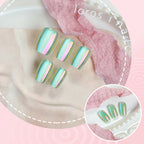 Press-On Nail Set Peel-And-Stick Glossy Iridescent Multiple Sizes