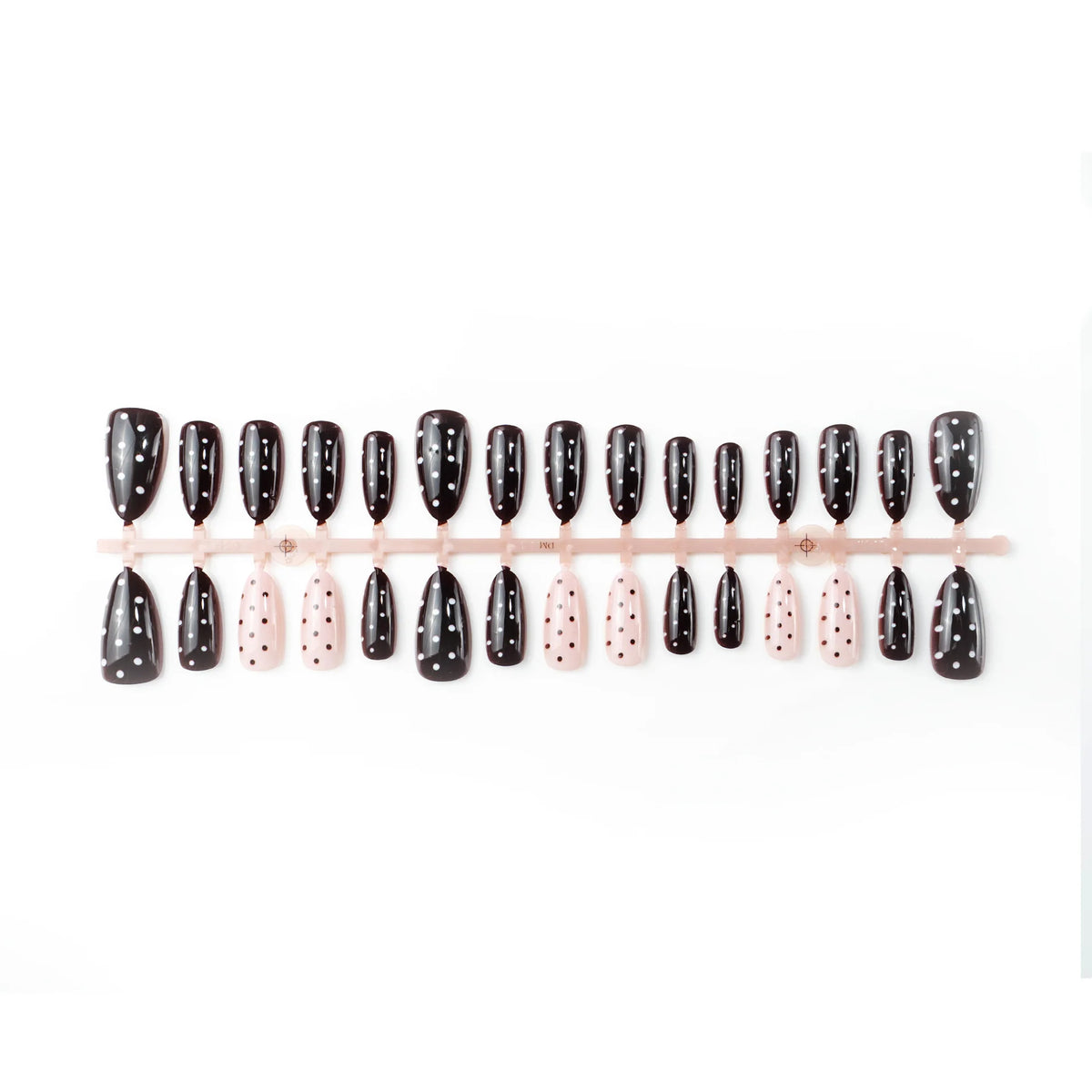Press-On Nail Set Peel-And-Stick Glossy Polka Dot