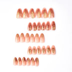 Press-On Nail Set Peel-And-Stick Gold Accents