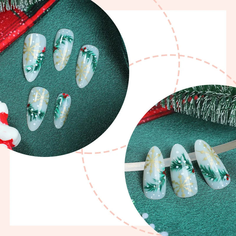 Press-On Nail Set Peel And Stick Holiday Designs