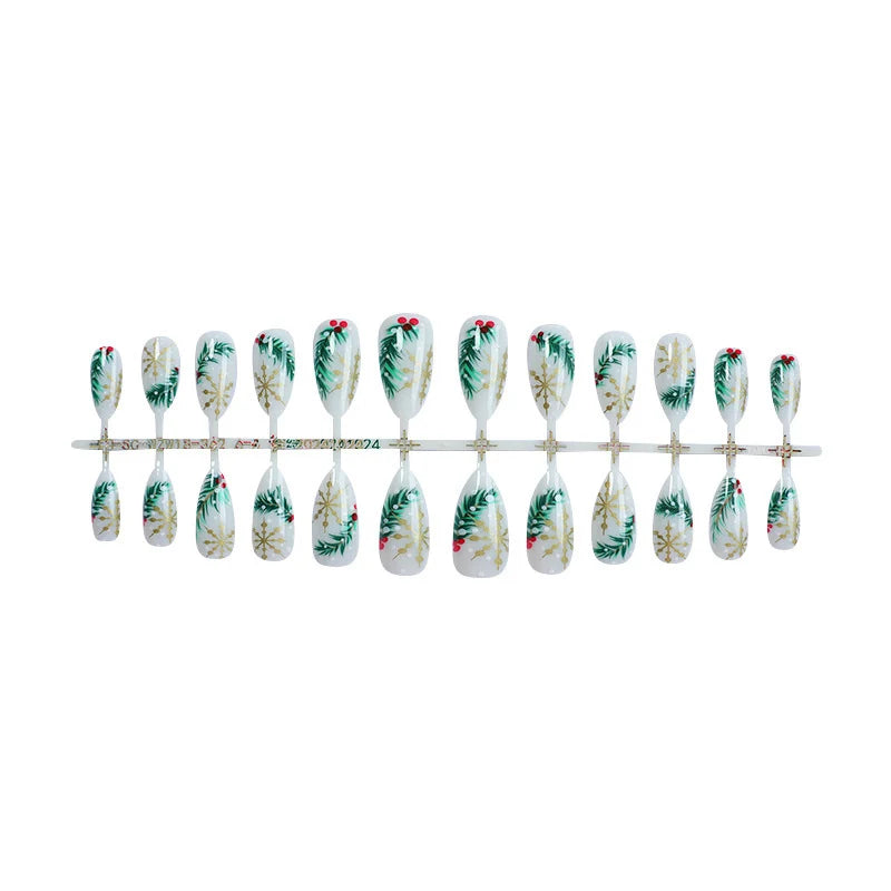 Press-On Nail Set Peel And Stick Holiday Designs