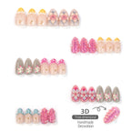 Press-On Nail Set Peel-And-Stick Long-Lasting Floral & Shell