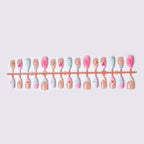 Press-On Nail Set Peel-And-Stick Reusable Handmade Floral Pearl