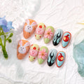 Press-On Nail Set Peel-And-Stick Whimsical Bunny & Floral