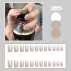 Press-On Nail Set Peel & Press Glittery Natural Finish