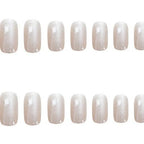 Press-On Nail Set Peel & Press Glittery Natural Finish
