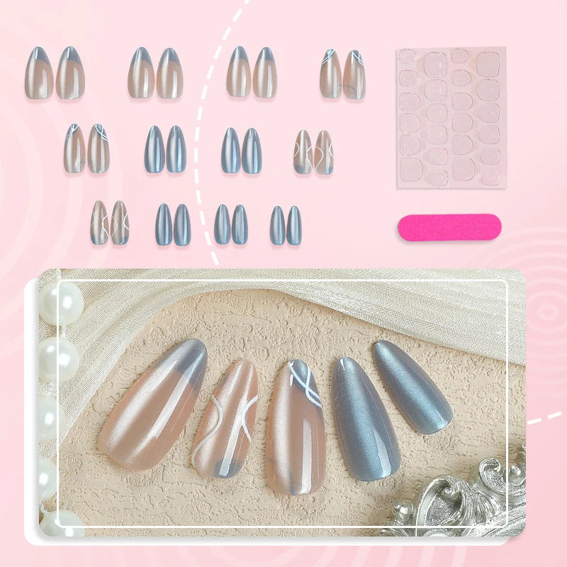 Press-On Nail Set Peel & Press Glossy Pointed Tips