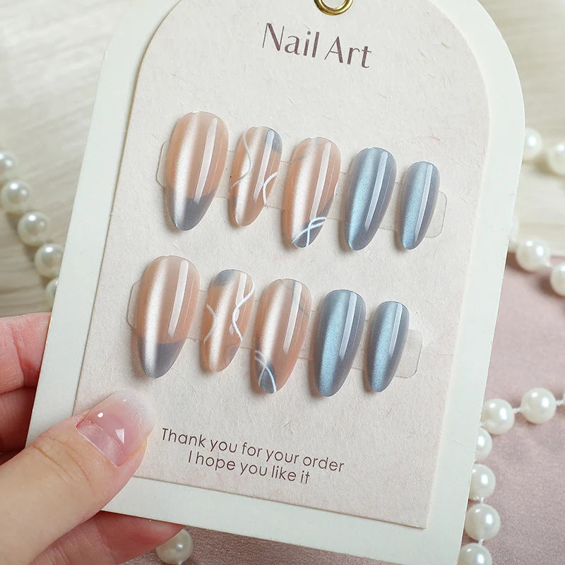 Press-On Nail Set Peel & Press Glossy Pointed Tips