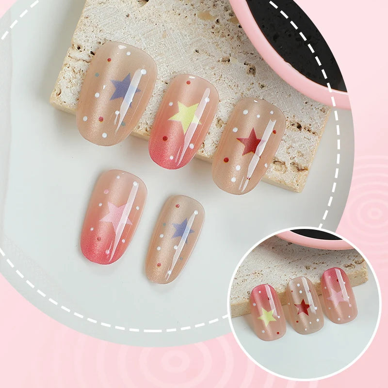Press-On Nail Set Peel & Stick Artistic Designs Long-Lasting