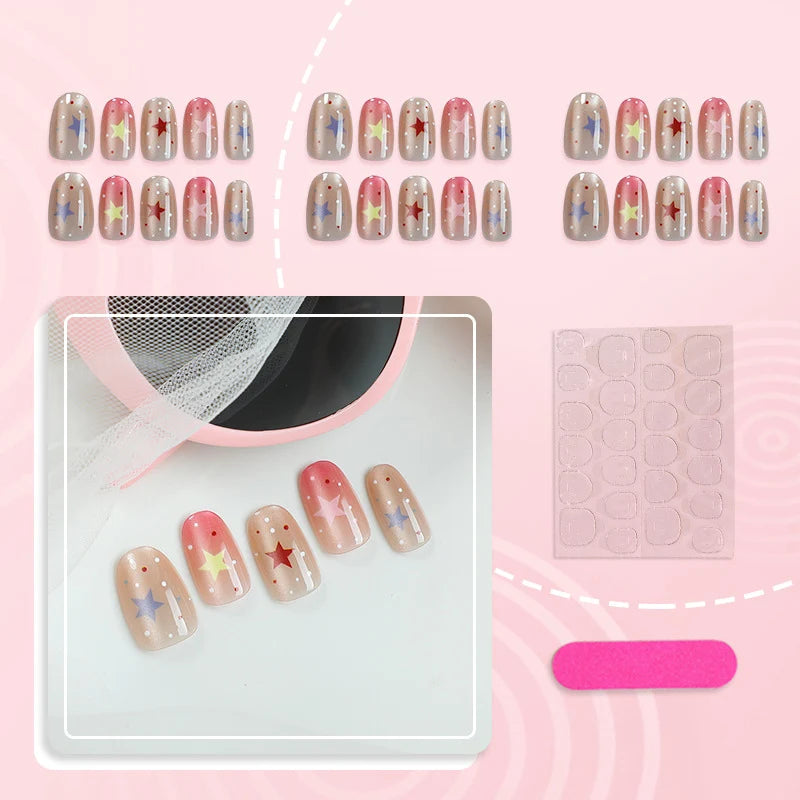 Press-On Nail Set Peel & Stick Artistic Designs Long-Lasting