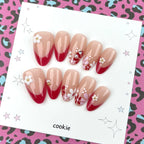 Press-On Nail Set Peel & Stick Floral Designs