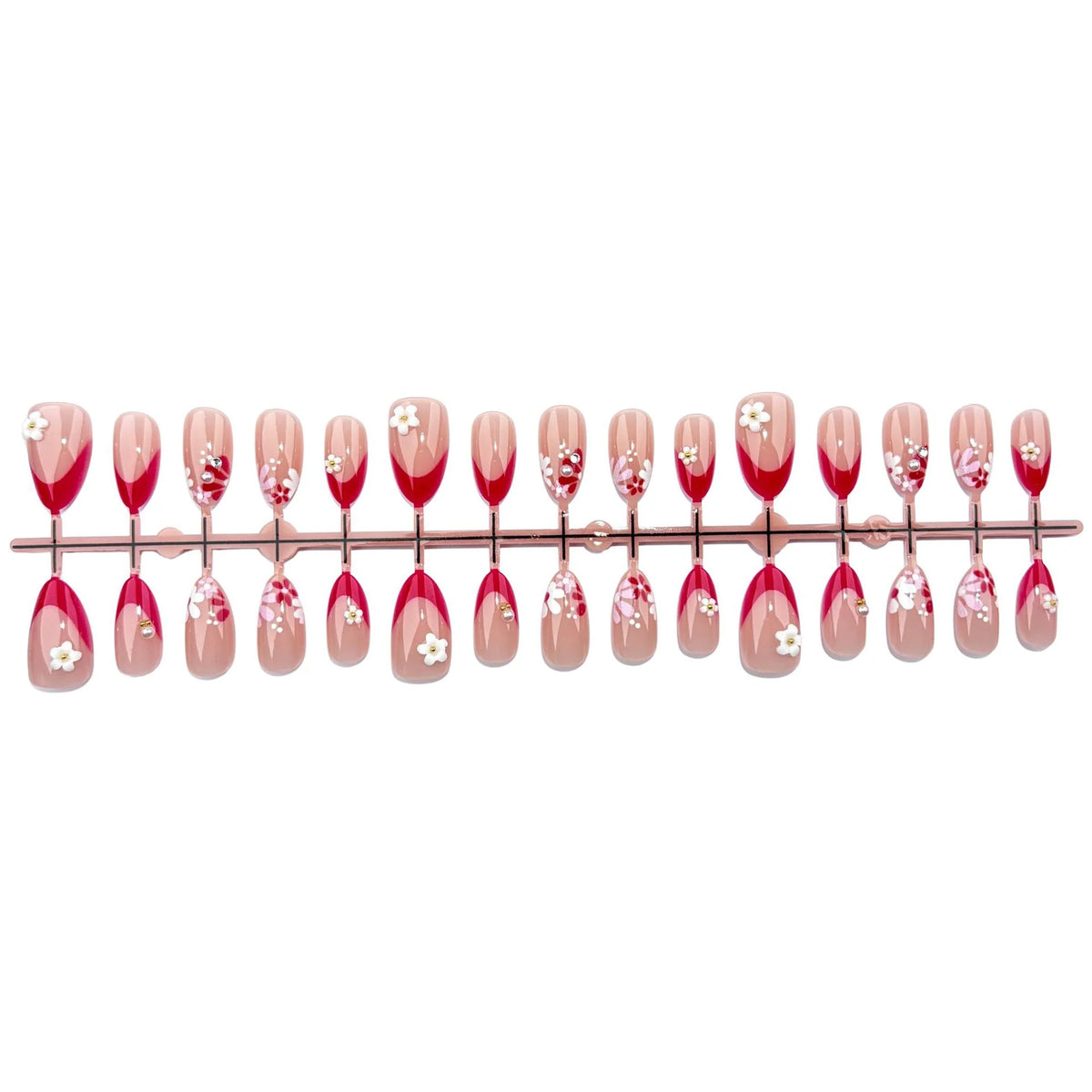 Press-On Nail Set Peel & Stick Floral Designs