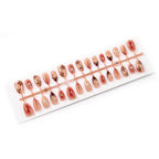 Press-On Nail Set Peel & Stick Floral Pearl Accents