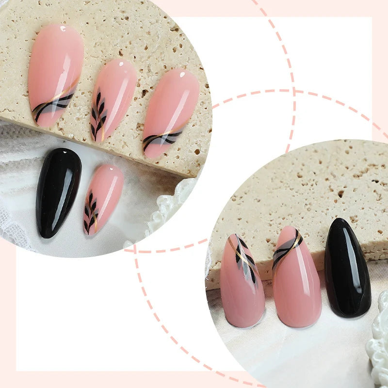 Press-On Nail Set Peel & Stick Intricate Patterns