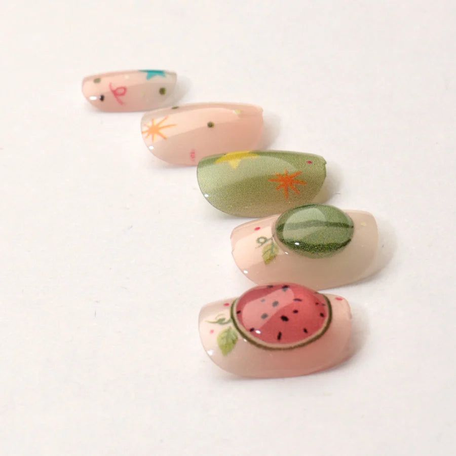 Press-On Nail Set Peel & Stick Long-Lasting Fruit Designs