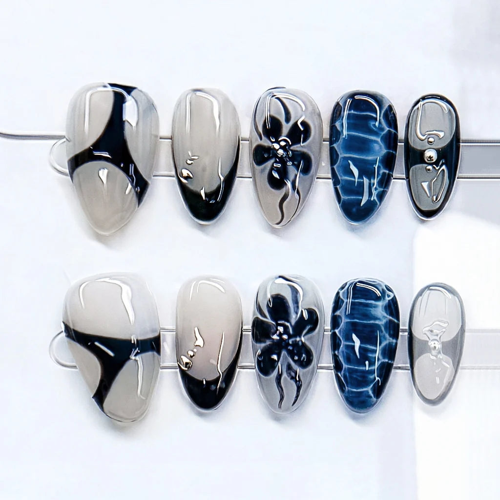 Press-On Nail Set Peel-and-Stick Reusable Comfort Fit