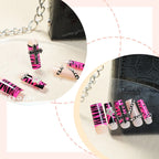 Press-On Nail Set Pink Animal Print & Glitter