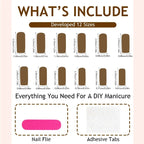 Press-On Nail Set Pink Animal Print & Glitter