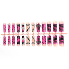 Press-On Nail Set Pink Animal Print & Glitter