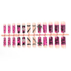 Press-On Nail Set Pink Animal Print & Glitter
