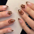 Press-On Nail Set Pink Chestnut Floral Peel & Stick