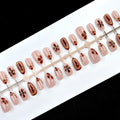 Press-On Nail Set Pink Chestnut Floral Peel & Stick