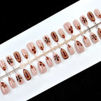 Press-On Nail Set Pink Chestnut Floral Peel & Stick