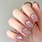 Press-On Nail Set Pink Glitter Easy Application
