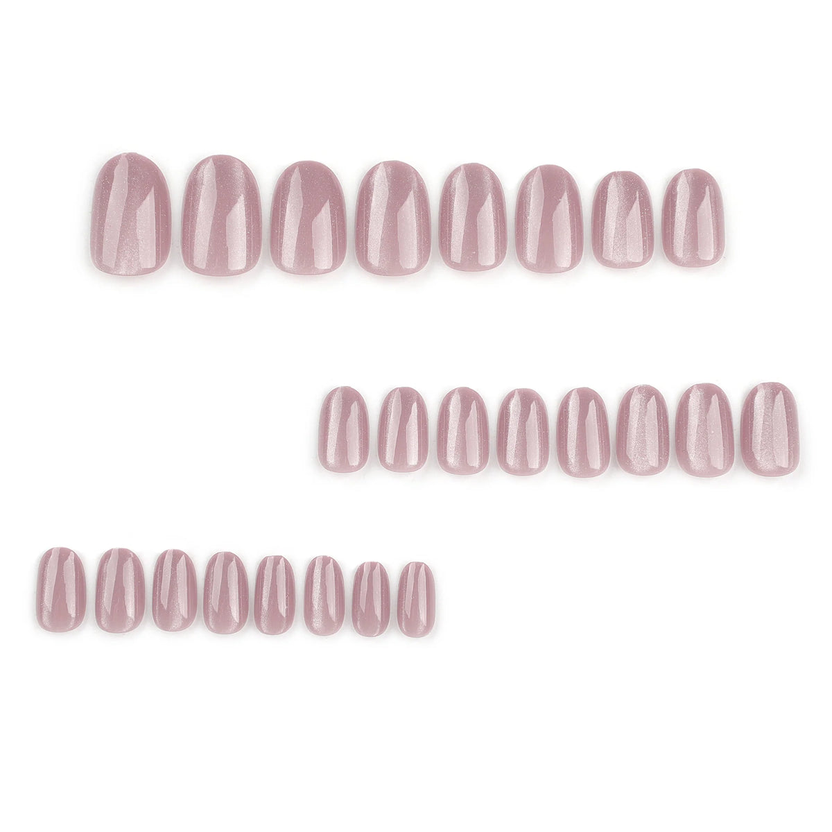 Press-On Nail Set Pink Glitter Easy Application