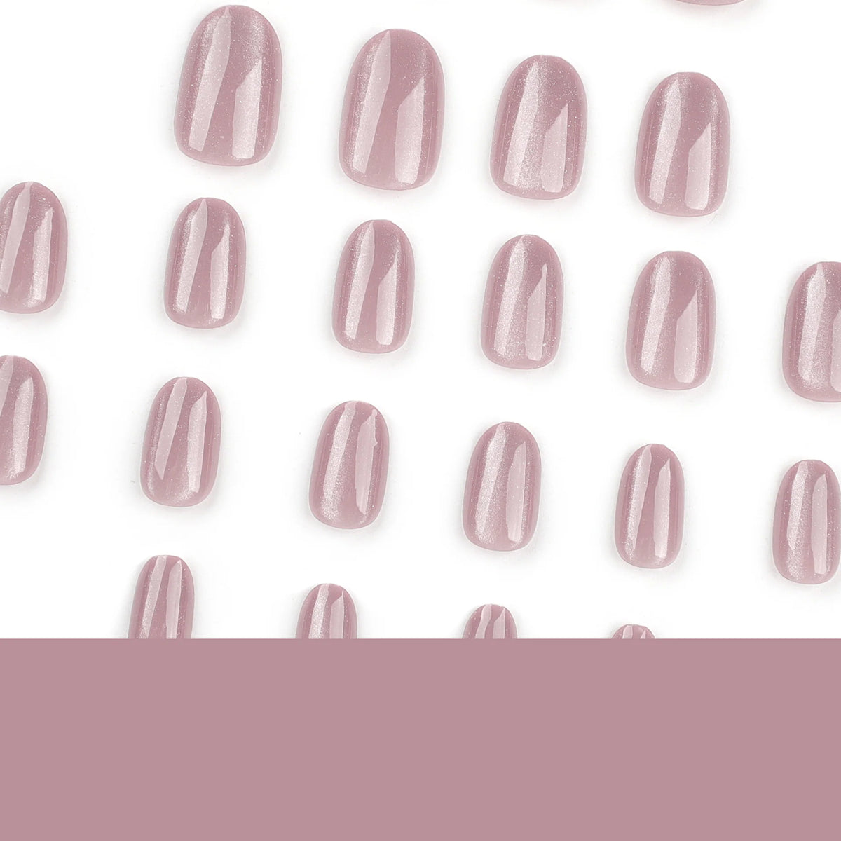Press-On Nail Set Pink Glitter Easy Application