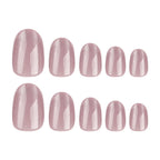 Press-On Nail Set Pink Glitter Easy Application