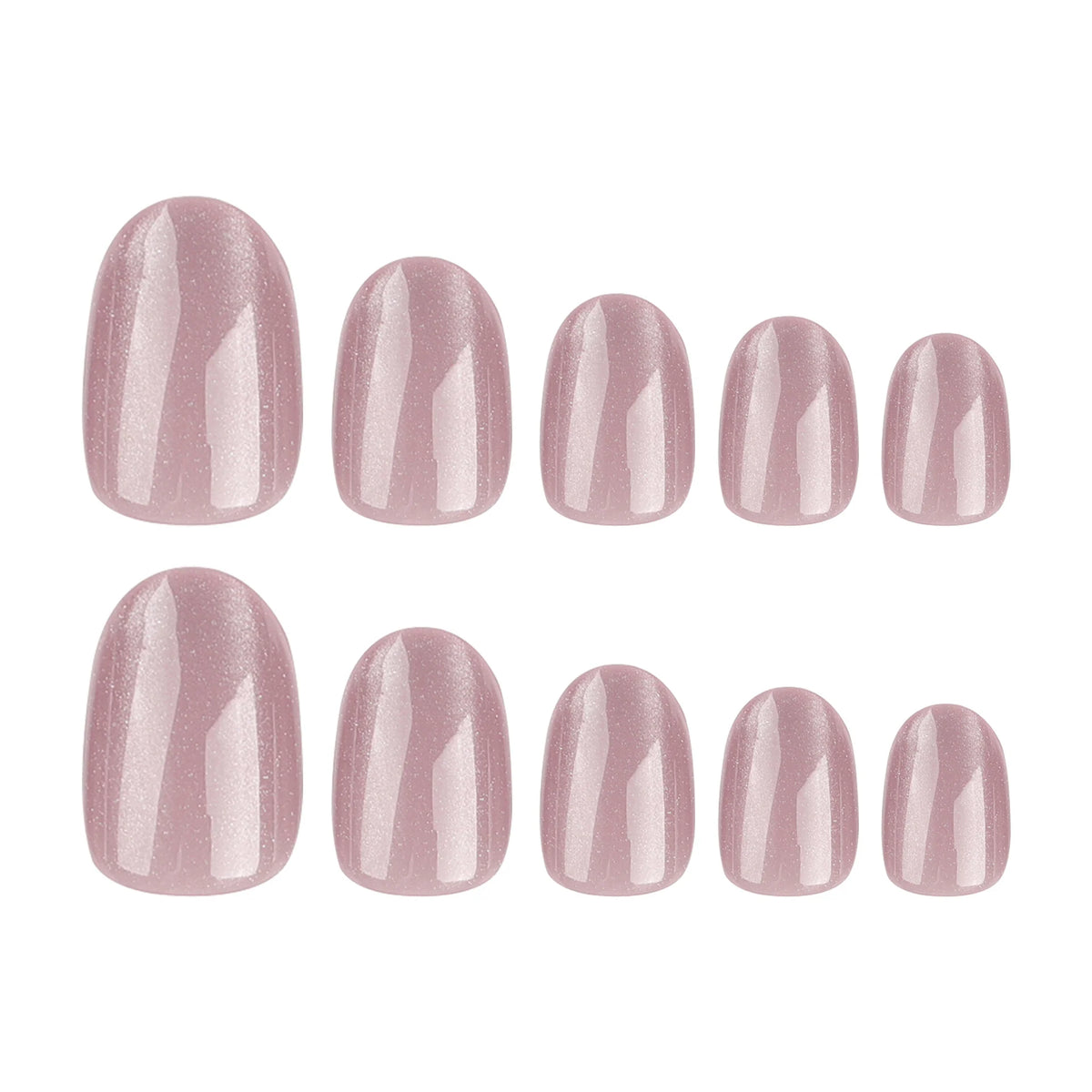 Press-On Nail Set Pink Glitter Easy Application
