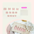 Press-On Nail Set Pink Gold Accents 24-Piece