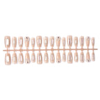 Press-On Nail Set Pink Pearl & Silver Multiple Sizes