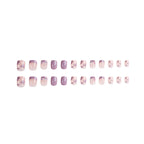Press-On Nail Set Pink Purple Heart Easy Application