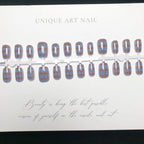Press-On Nail Set Plaid Pattern Easy Application Multiple Sizes
