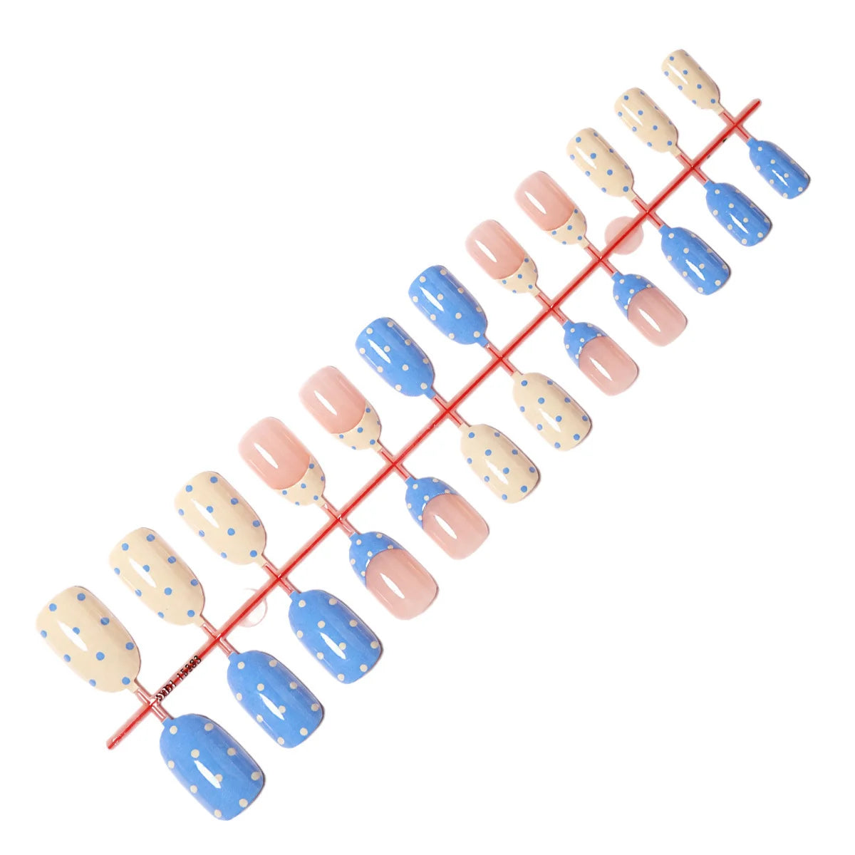 Press-On Nail Set Playful Dot Designs & Accessory Kit