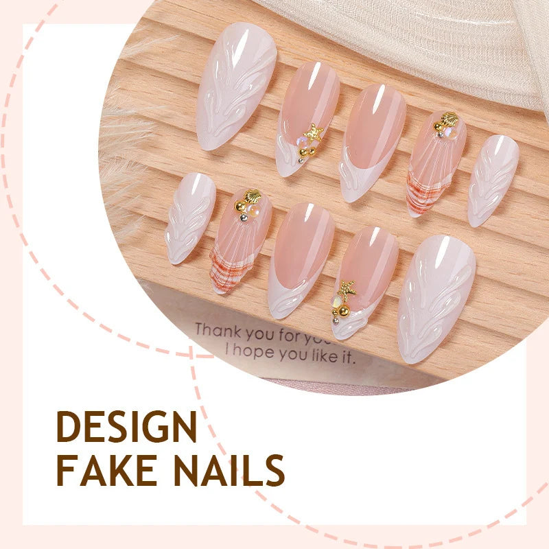 Press-On Nail Set Playful & Elegant Designs Easy Application