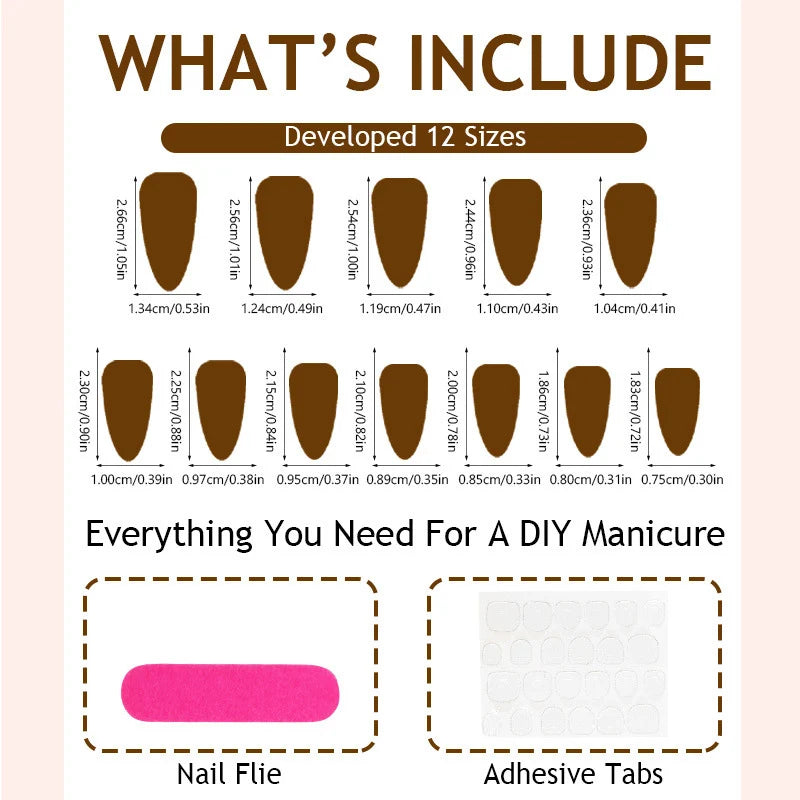 Press-On Nail Set Playful & Elegant Designs Easy Application