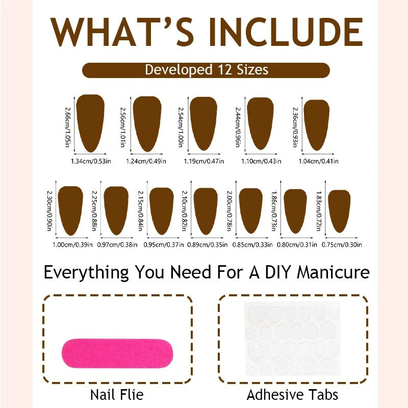 Press-On Nail Set Playful Patterns & Long-Lasting Wear