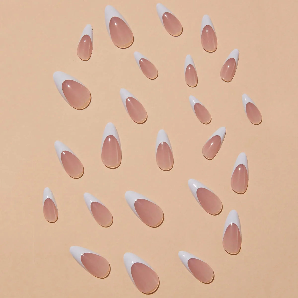 Press-On Nail Set Pointed 24 Piece Adhesive Strips