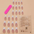 Press-On Nail Set Pointed 24 Piece Adhesive Strips