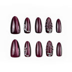 Press-On Nail Set Pointed Glossy Multiple Sizes