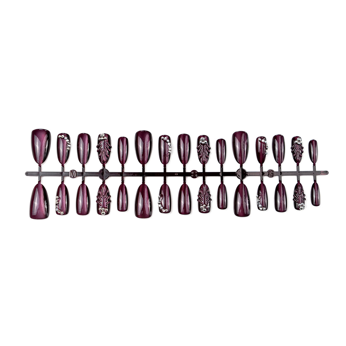 Press-On Nail Set Pointed Glossy Multiple Sizes
