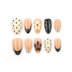 Press-On Nail Set Pointed Shape Polka Dot Ombre Reusable