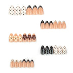Press-On Nail Set Pointed Shape Polka Dot Ombre Reusable